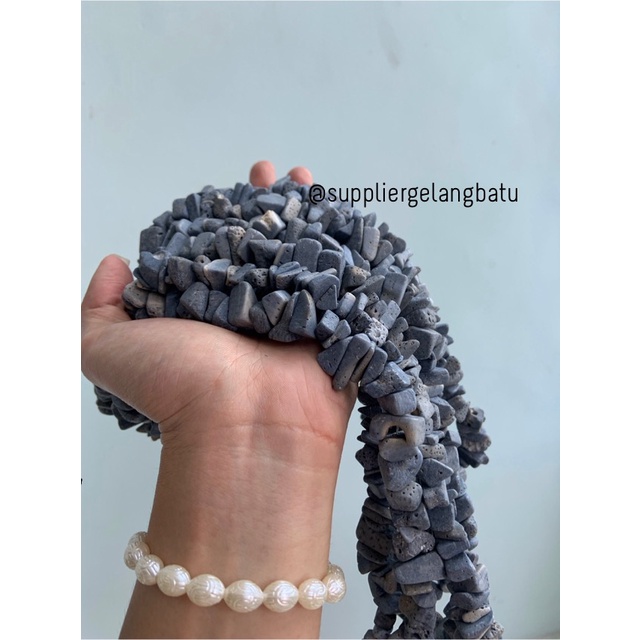 KERIKIL BESAR Batu alam BLUE JASPER BIRU 2cm natural open pore akik