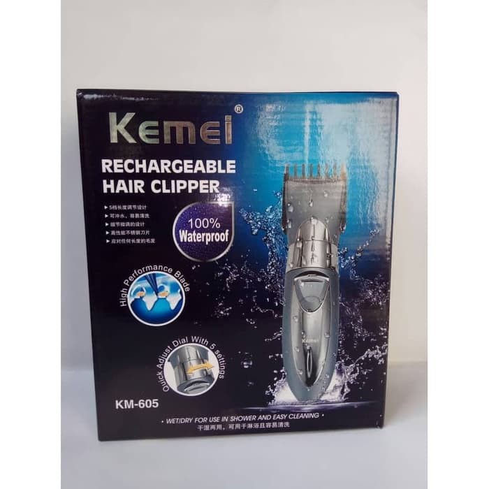 Alat cukur rambut Kemei KM-605 Waterproof Recharge Hair Clipper