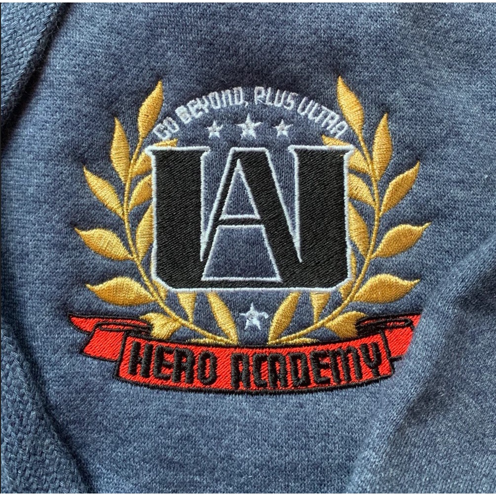 Hoodie UA BNHA Logo Embroidery Anime Manga Boku No Hero Academia My Hero Academia Premium Unisex