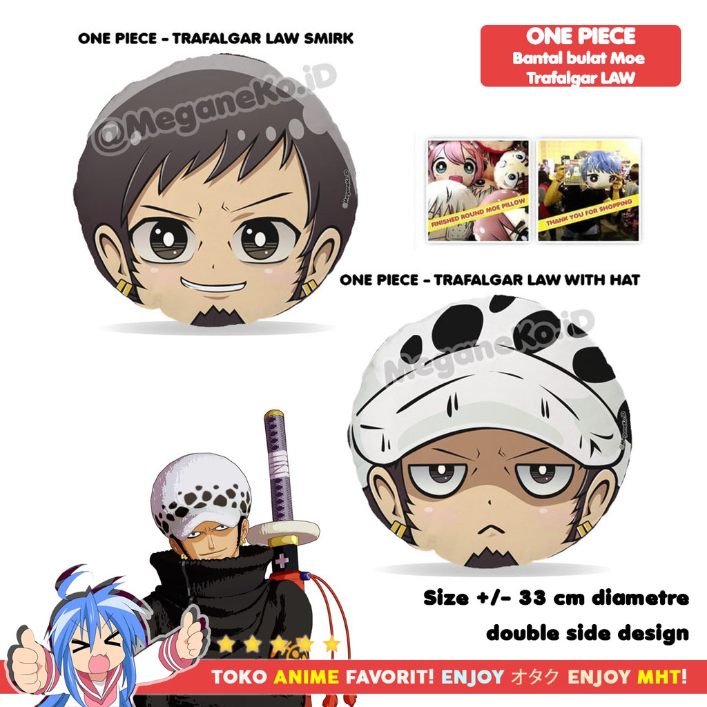 Bantal Bulat Anime One PIece : Trafalgar Law