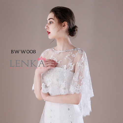 [READY STOCK] BOLERO PENGANTIN PESTA RENDA BROKAT AKSESORIS WEDDING BWW008