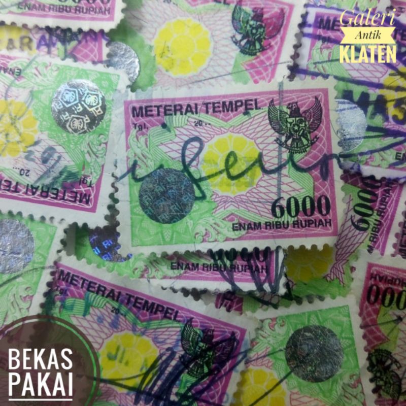 

Materai Bekas untuk Koleksi Rp 6000 Rupiah tahun 2000-2001-2002 Meterai Tempel matrai lama kuno