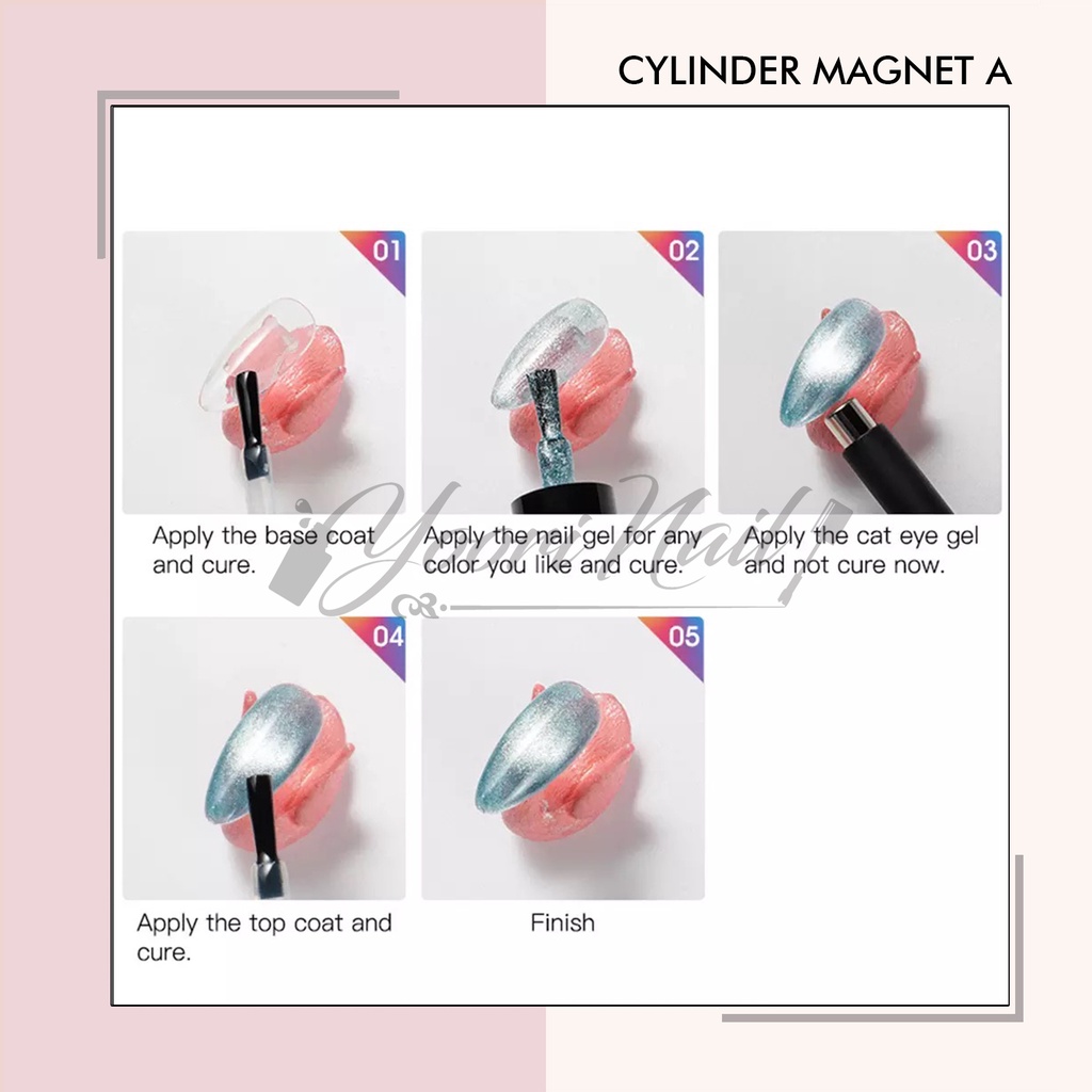 Cylinder magnetic stick magnet cat eye double headed magnet cateyes polish magnets