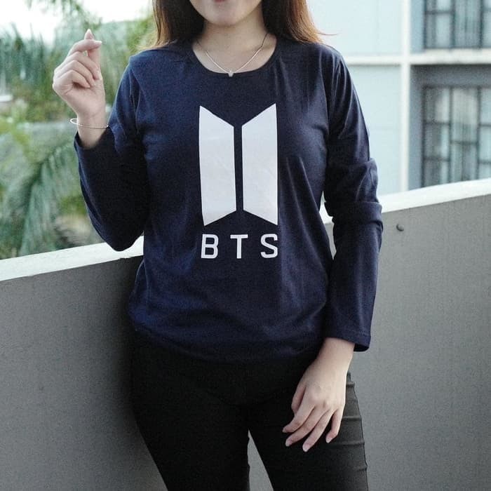 Baju Kaos Lengan Panjang Bts Army Tumblr Tee Untuk Cewe T-Shirt Cotton