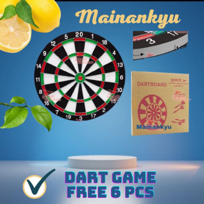 (MAINANKYU) DART GAME BESAR 15 inch / Papan Dart Board Besar Ukuran 43cm