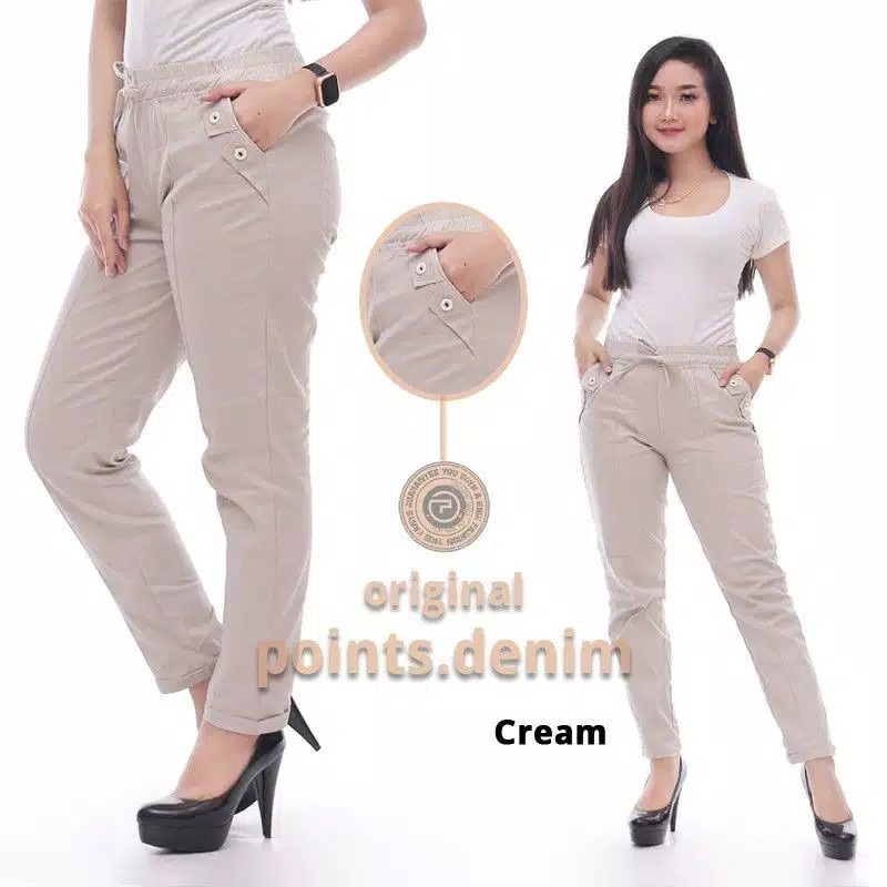 NEW SALE HOT SALE CELANA WANITA 8061 GL K3 03 PANJANG POLKA BIRU KEKINIAN MURAH FASHION baggypants