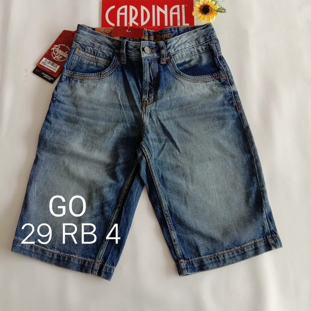 gof 29-CBV CARDINAL JEANS Celana Pria Celana Pendek Bermuda Casual Sobek Slimfit Reguler Fit Reguler