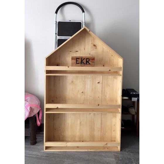 RAK BUKU KAYU LUCU MINIMALIS