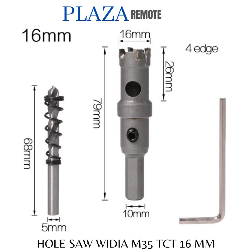 MATA BOR HOLE SAW TCT KARBIT M35 BESI  METAL CARBIDE WIDIA 14 MM 15 MM 16 MM  16.5 MM  18 MM  19 MM 20 MM  22 MM 25 MM