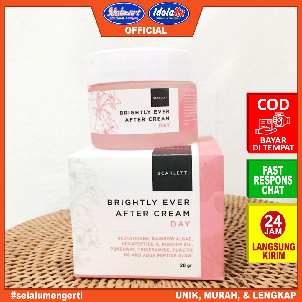 IDOLAKU Scarlett Whitening Brightly Ever After Day Cream &amp; Night Cream 20gr