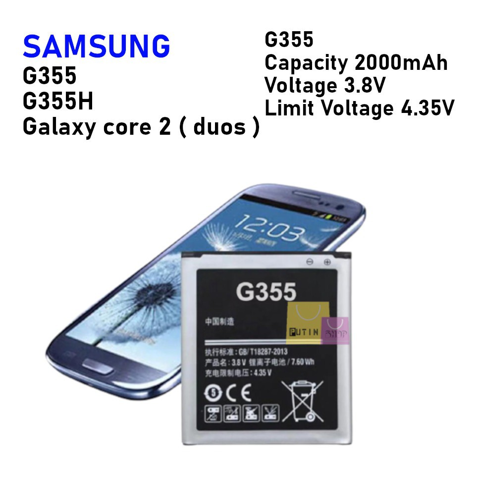 (P) Baterai batre battery Original Samsung Galaxy Core2 / G355 /  G355H / G355 / SM-G355