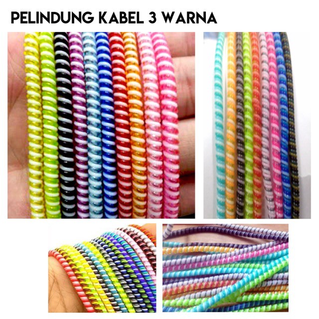 Pelindung Kabel 3 Warna Tone Spiral Cord Protector