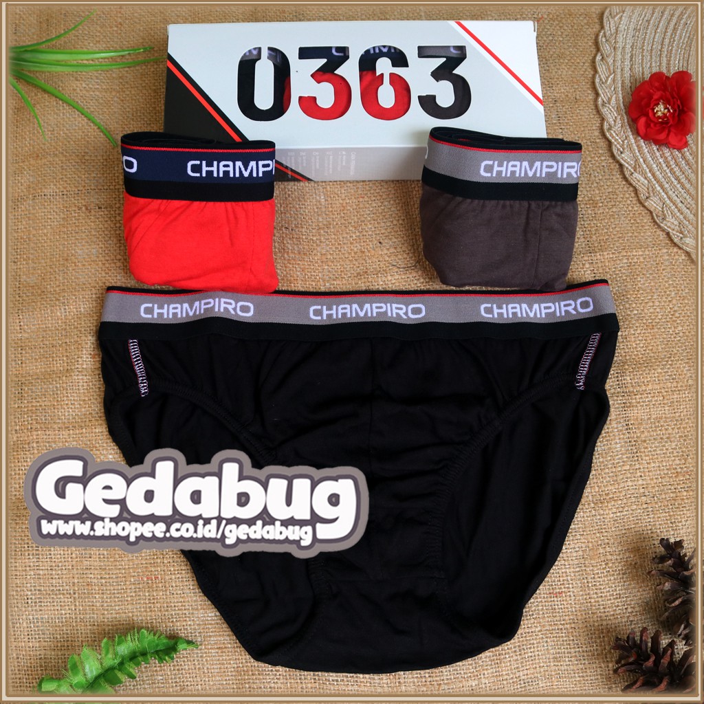 3 Pcs - CD Pria Champiro Karet Boxer 0363 | Celana dalam pria dewasa | Gedabug