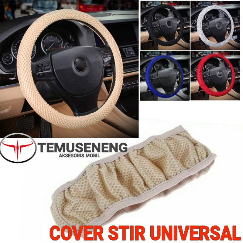 Cover Steer Mobil Sarung Stir Elastis Lentur Murah Aksesoris Setir Universal Car Steering Penutup