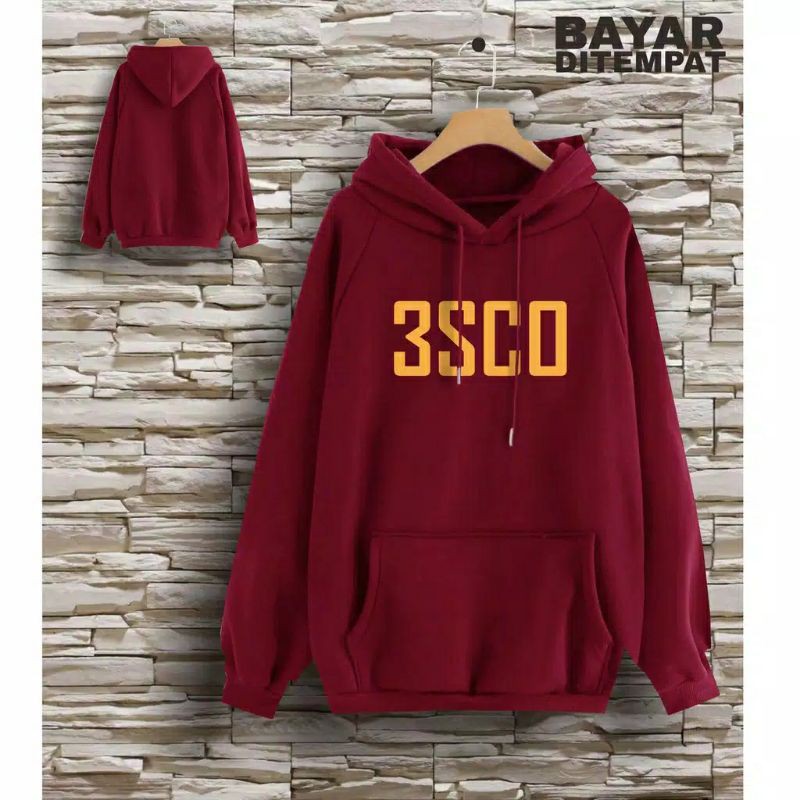 S - XXXXXL(6XL) Jaket 3SCO Hoodie 3SECOND 3SCO BIG SIZE Jacket Jumper JUMBO OVERSIZE Unisex XXL XXXL XXXXL 4L 5XL Maroon Navy Hitam Grey