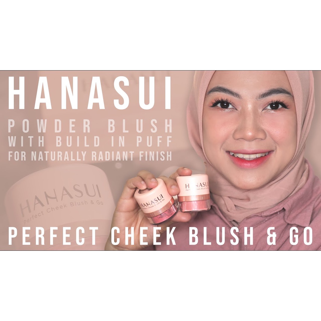 [ORI] Hanasui Perfect Cheek Blush &amp; Go Powder Wajah Tampak Lebih Cerah dan Segar - Pink &amp; Peach