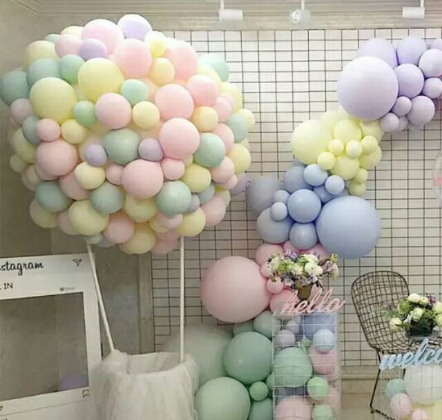 Balon latex macaron / doff pastel/balon warna pastel