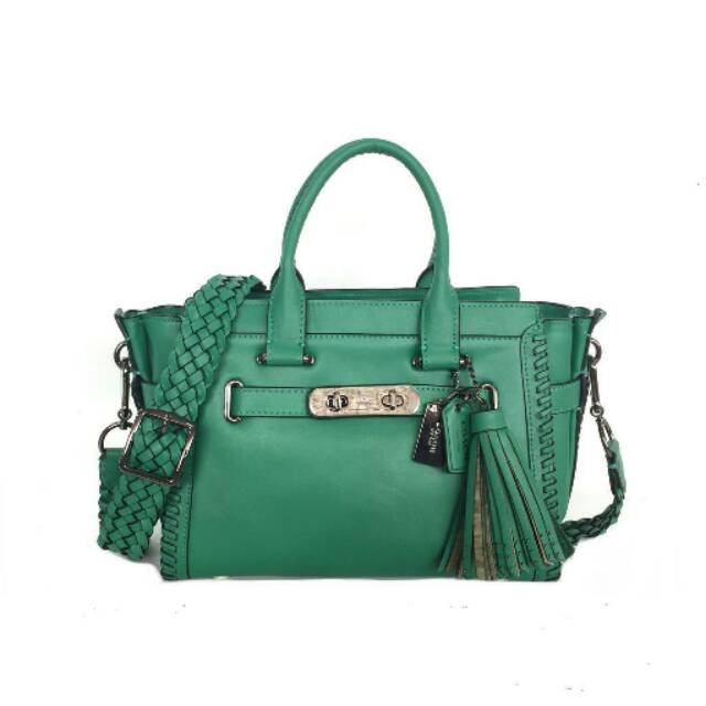 COACH Swagger 27 Rip and Repair Satchel green tas bag crossbody slingbag selempang ori authentic