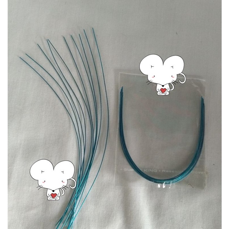 kawat behel warna BIRU TOSKA isi 10 pcs