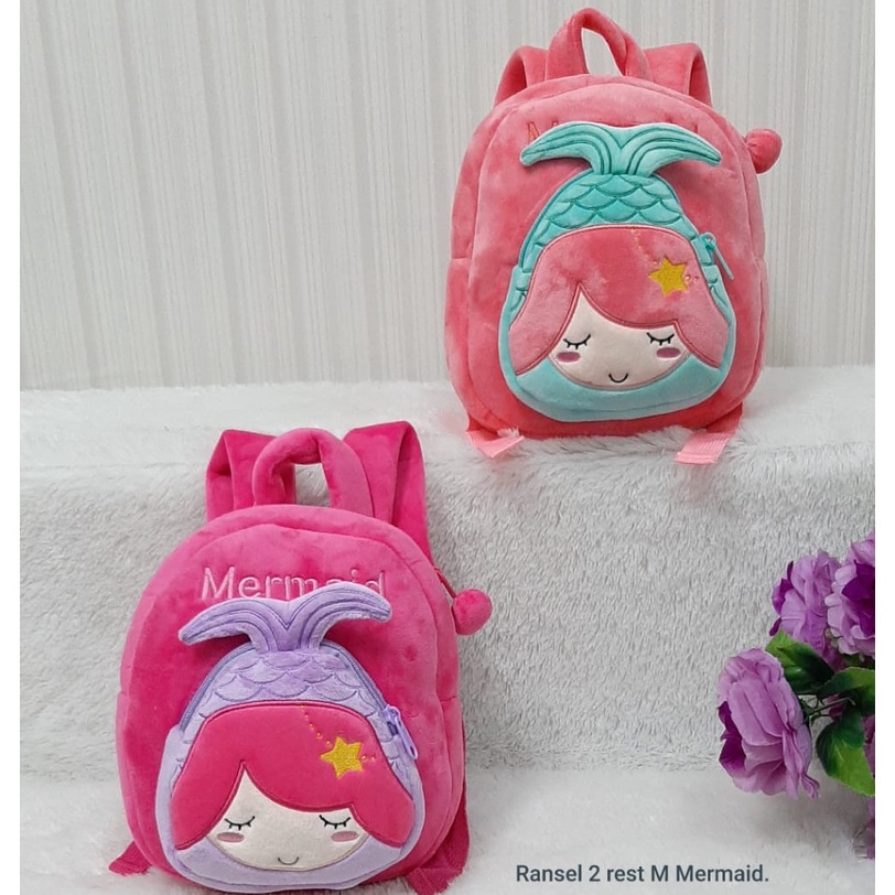 Tas Ransel Mermaid 2rest M/Tas Sekolah Anak Paud TK/Backpack Karakter/Hadiah Ultah