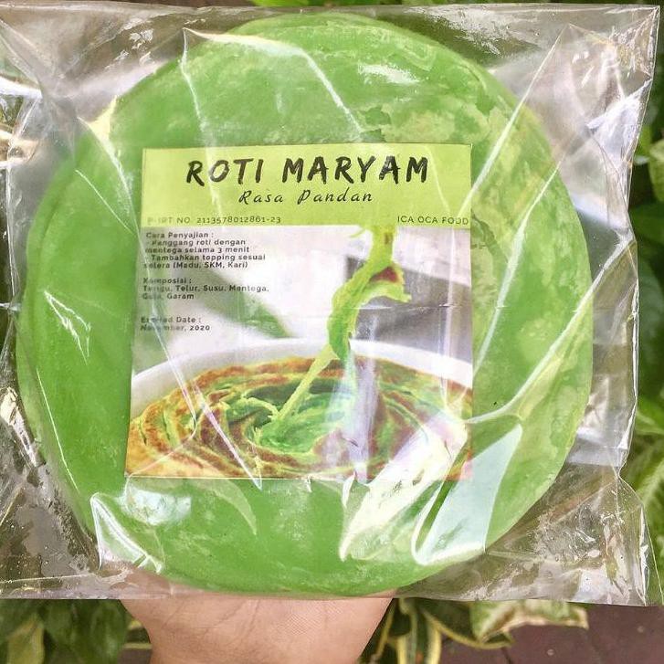 

GROSIR Roti Maryam Original 5pcs 360gram Rasa Cokelat Pandan ICA OCA Frozen Foods Jumbo Paratta Can