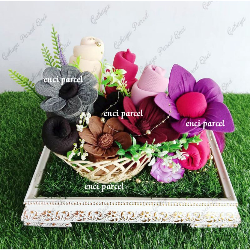 mangkok rotan keranjang nampan d. luar 18cm hiasan parcel hantaran seserahan