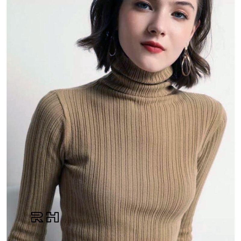 RH - SWEATER SALUR 02 RAJUT TURTLENECK WANITA KERAH TINGGI TURTLE NECK POLOS