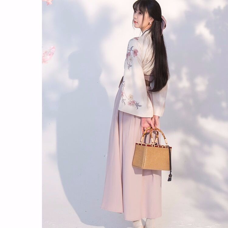 Hanfu female student ancient costume daily style business attire fresh and improved cross collar wai