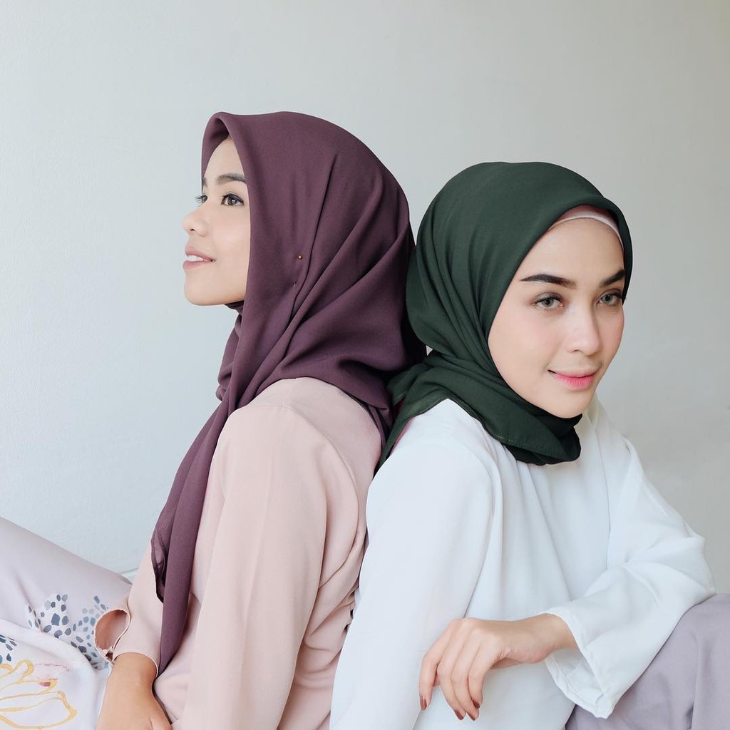 Part 3 Hijab Segi Empat Poly cotton PREMIUM , Jahit Tepi, Bella Square