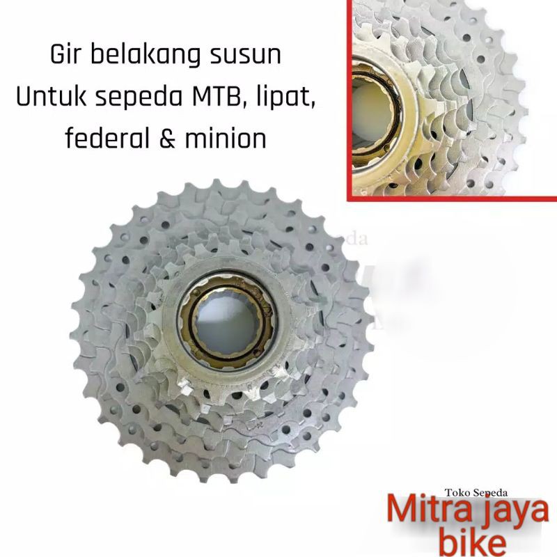 sproket 8 speed model ulir/model drat.merek pacific kualitas bagus 100%ori