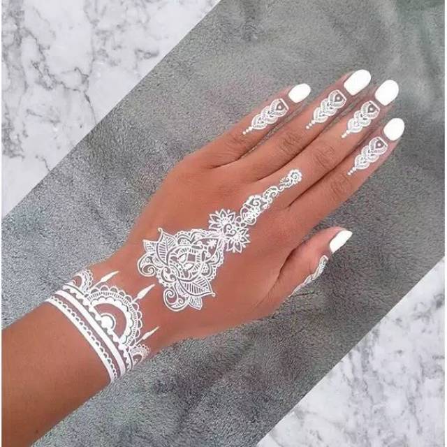 HENNA WHITE BODY PAINTING / WATERPROOF