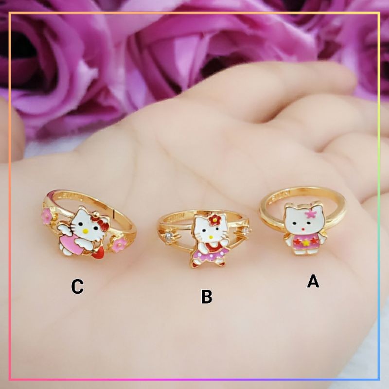 Cincin xuping cincin anak hello Kitty lapis emas gold F121