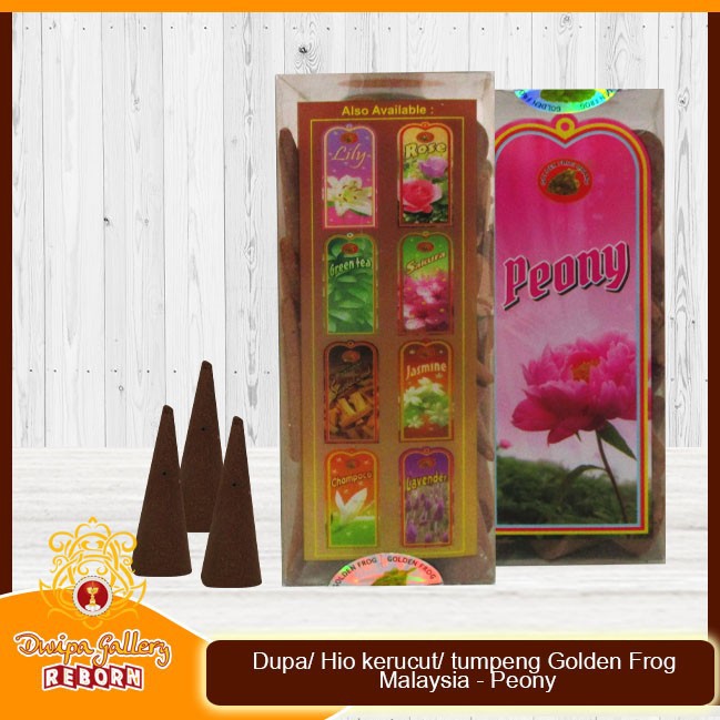 Dupa/ Hio kerucut/ tumpeng Golden Frog Malaysia - Peony