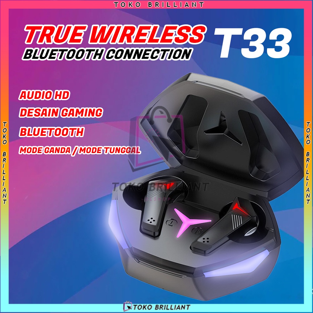 [BISA BAYAR COD] Headphone peredam bising Headphone bluetooth T33 headset gaming bluetooth nirkabel 5.1 stereo latensi sangat rendah