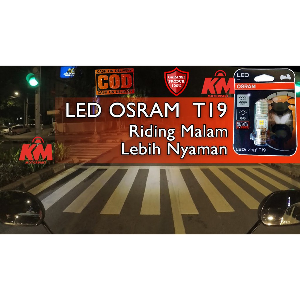 OSRAM T19 LED Putih Original H6 Lampu LED Motor Depan Super Terang Beat fi Vario Mio Sporty dll