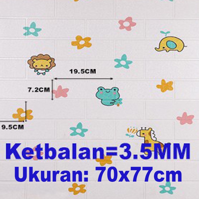 (KaLaTO) Wallpaper dinding 3d motif gambar wallfoam Dekorasi Kamar murah 70x77cm-BK3-5 3.5mm