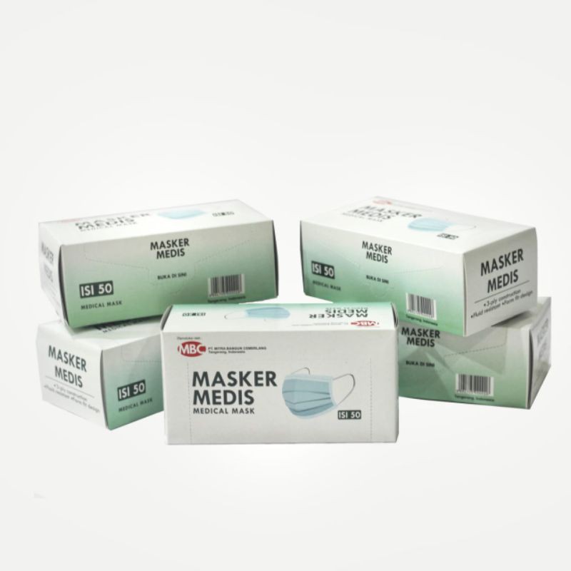 MASKER MEDIS MBC 3PLY 1BOX ISI 50PCS
