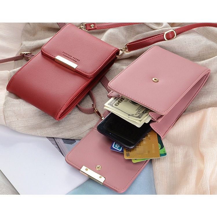 DOMPET SELEMPANG HP WANITA KEKINIAN KULIT HEYMANA TALI PANJANG SLING BAG PREMIUM IMPORT BATAM KOREA