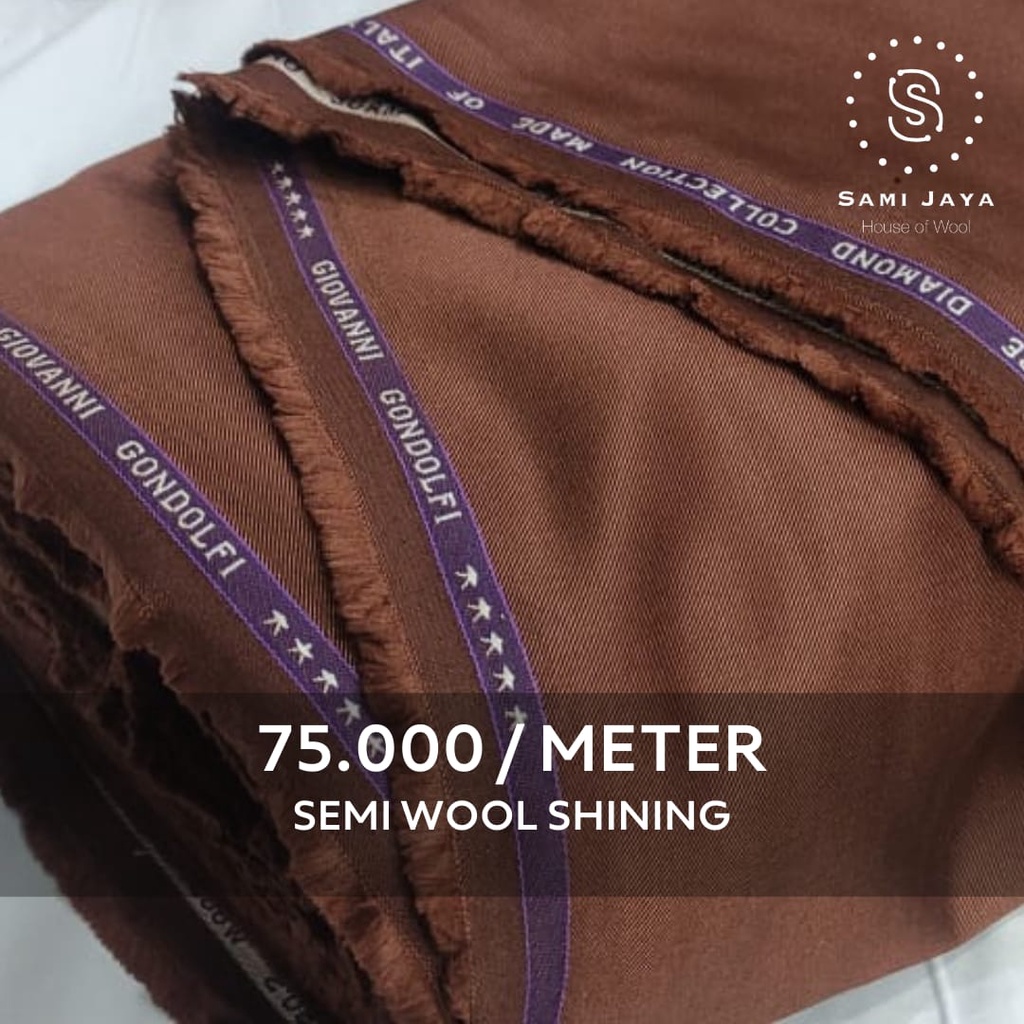Kain Bahan Jas & Celana Wedding Semi Wool Shining warna TERACOTTA