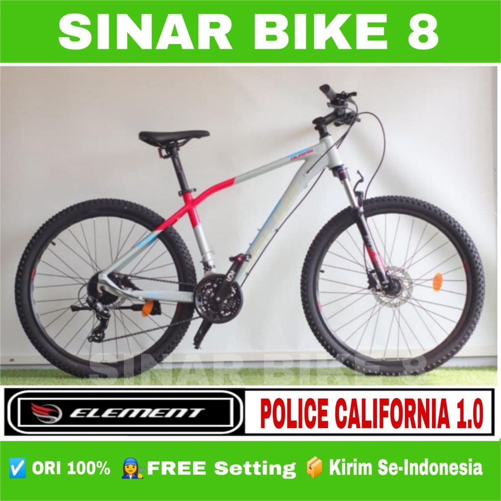 Sepeda Gunung MTB POLICE CALIFORNIA 1.0 Ukuran 27.5 Inch Alloy 8 Speed