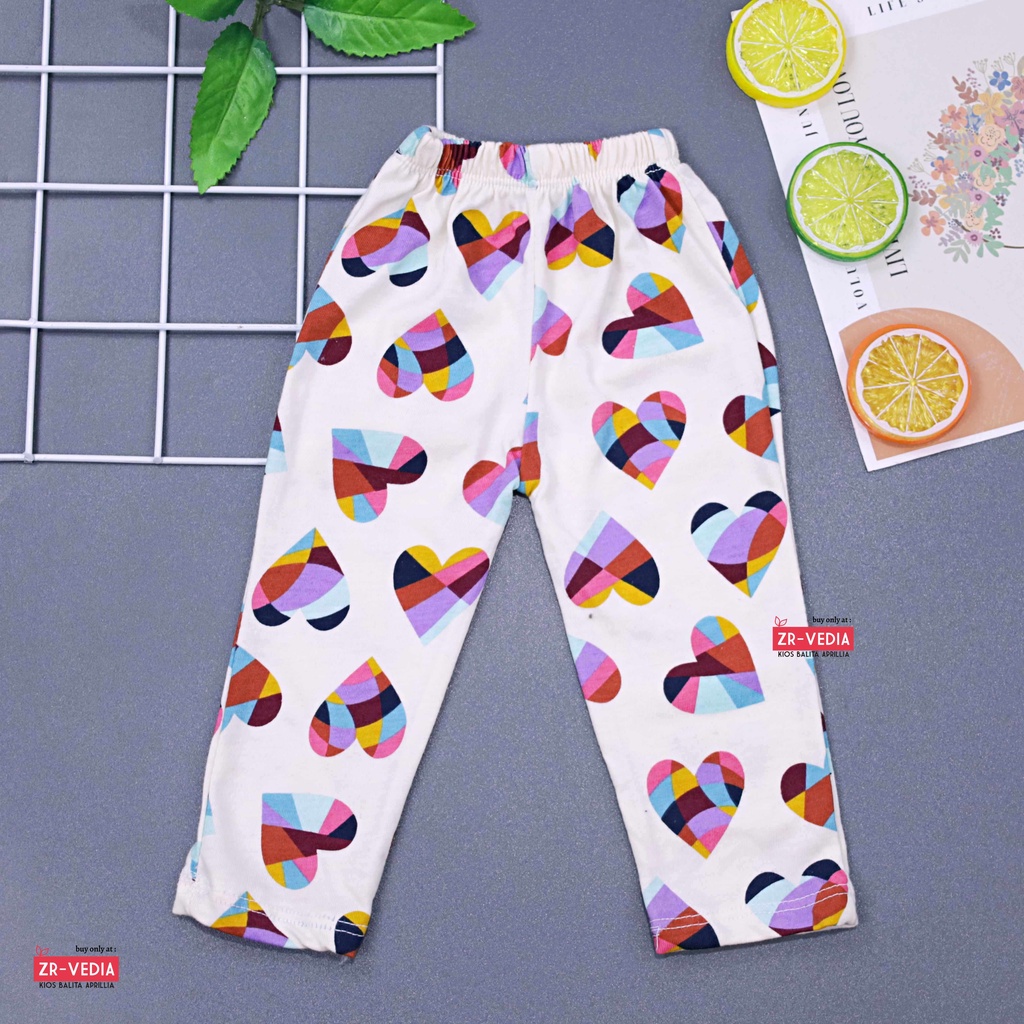 Legging Calvina Bayi 3-12 Bulan / Pants Motif Panjang Anak Perempuan Adem Bahan Kaos Spandek Nyama