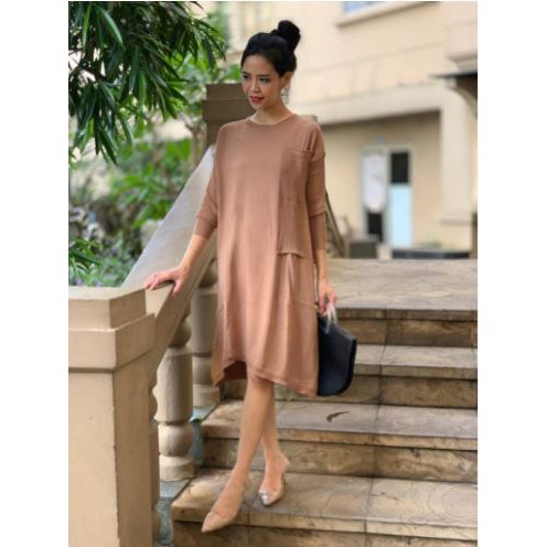 Dress Wanita - Dress Wanita Lengan panjang import #Audy-Croklat ,Hitam, Putih