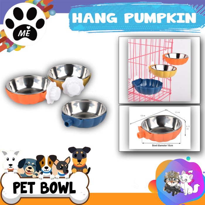 Hanging Bowl &quot;PUMPKIN&quot; Tempat Makan Minum Hewan