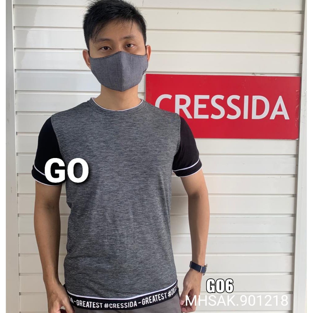 gof CRESSIDA KAOS Pakaian Pria Atasan Kaos Oblong Casual Santai Slimfit Lengan Pendek Original Brand