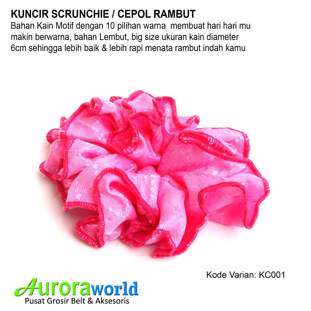 Kuncir Scrunchie /Cemol/cepol rambut/Ikat Rambut Ponytail Elastis Warna-Warni XL