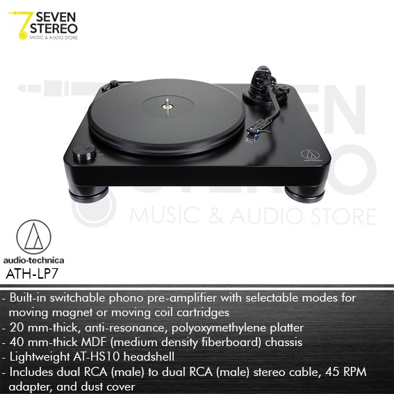 Audio-Technica ATH LP7 Fully Manual Belt-Drive Turntable