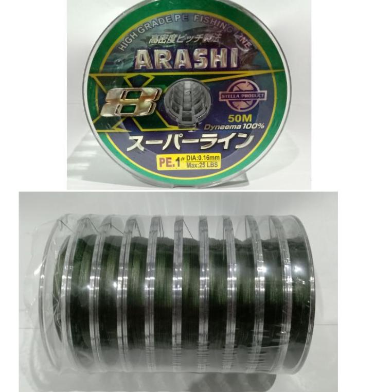 [BYH.15Jn22ᴾ] SENAR PE ARASHI X8 50METER CONNECTING SENAR PE STELLA PRODUCT