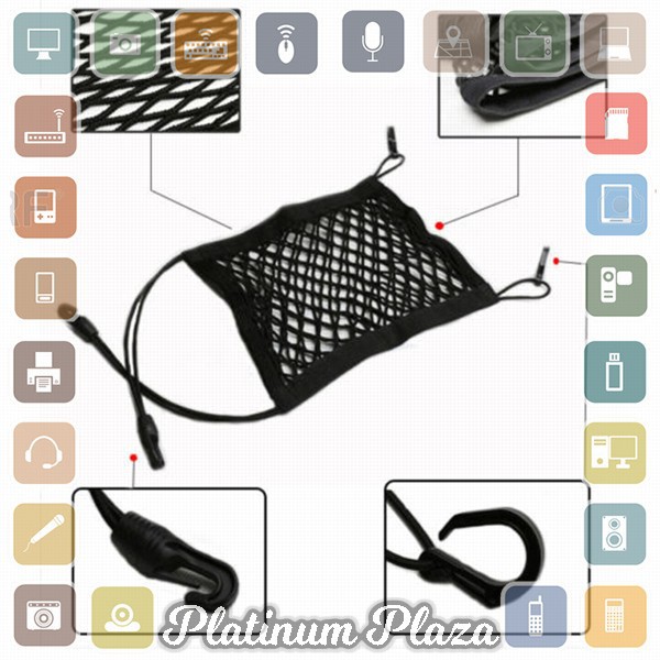 SEAMETAL Jaring Mesh Penyimpanan Barang Mobil Car Net Organizer - C38419 - Black`QDQ0NP-