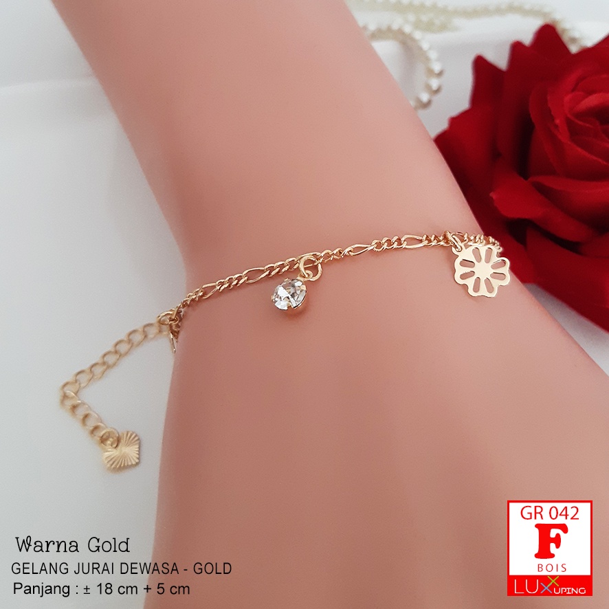 GR 042 Gelang Tangan Wanita Dewasa Model Dua Layer Gelang Xuping Huruf LOVE Luxx Xuping