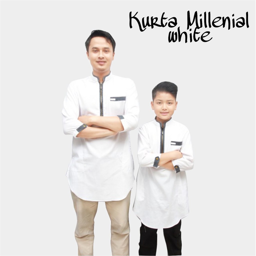 Koko Kurta Milenial Putih Koko Ayah Anak Koko Couple Koko Kurta Milenial Putih Koko Ayah Anak Koko Couple
